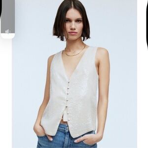 Madewell Sparkly Sleeveless Top Vest